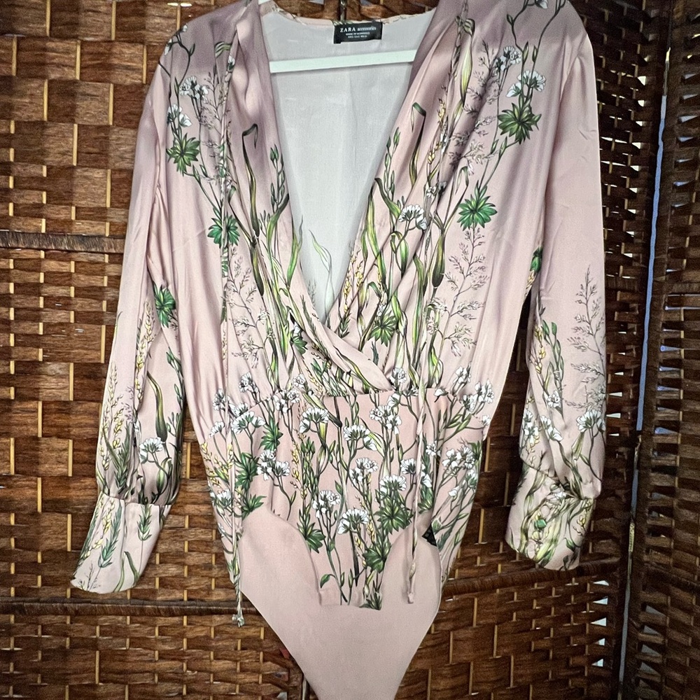Zara Pink Floral Bodysuit
